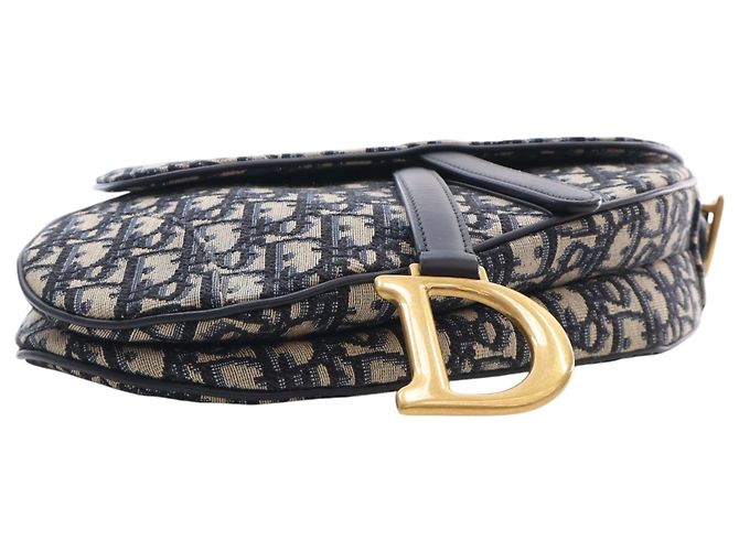 Borsa Saddle Dior in tela Oblique blu - vista 5