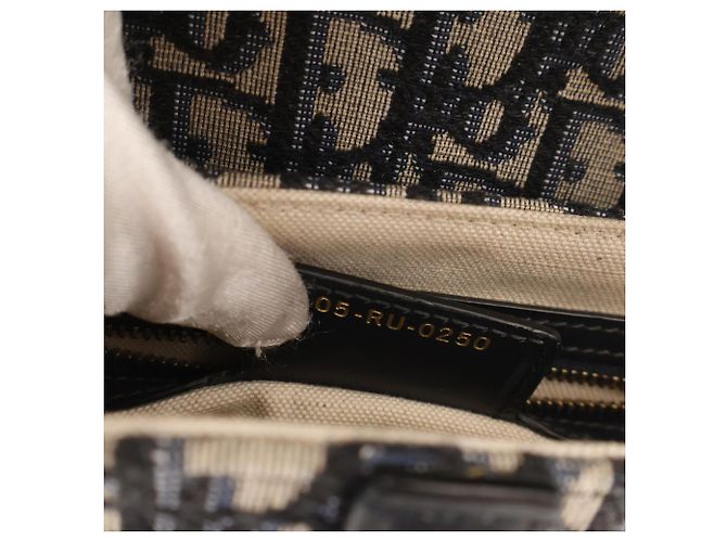 Borsa Saddle Dior in tela Oblique blu - vista 6