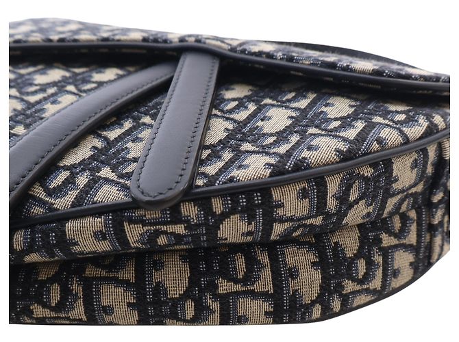Borsa Saddle Dior in tela Oblique blu - vista 9