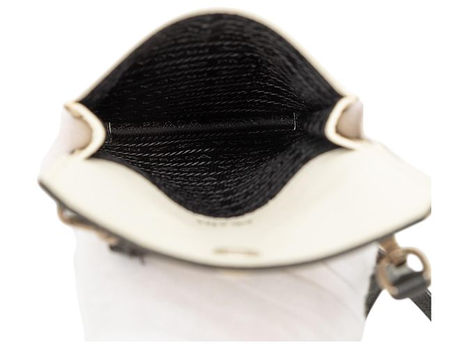 Portacellulare Prada in Saffiano bianco con patch Bianco sporco - vista 4