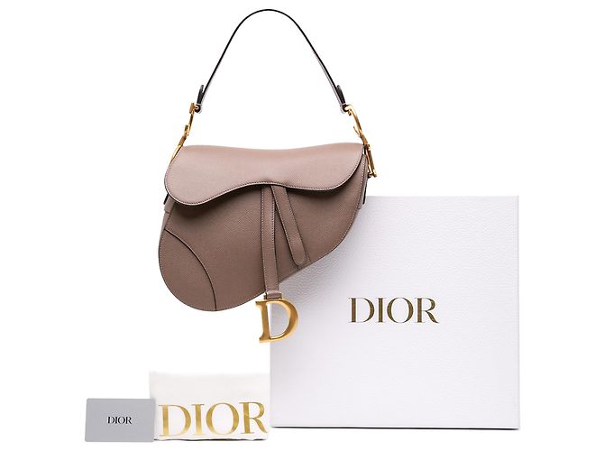 Bolsa Saddle Dior em couro de bezerro grão marrom Taupe - vista 7