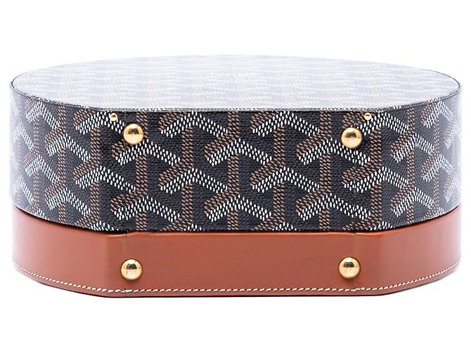 Borsa Hatbox Trunk Goyardine Marrone Goyard - vista 3