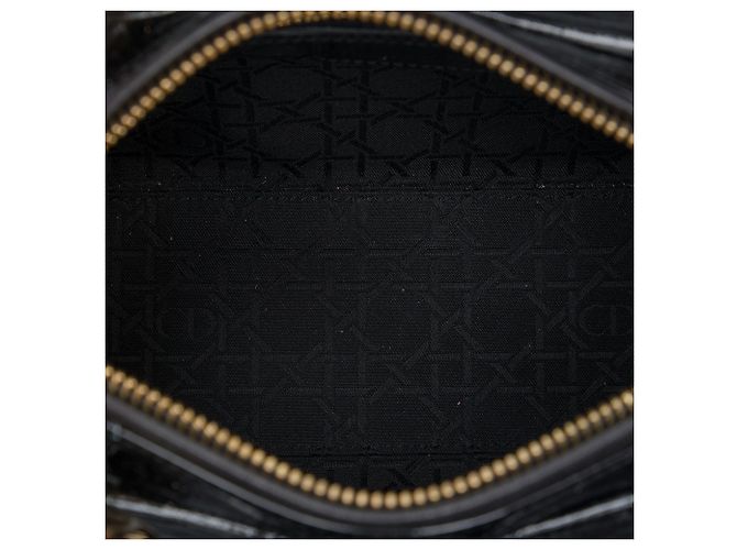 Dior Black Medium Patent Cannage Lady Dior Nero - vista 4