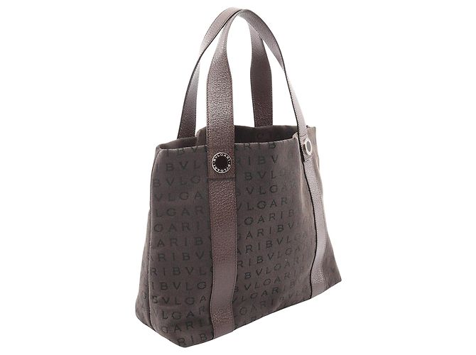 Bulgari Bvlgari Logomania Tote aus braunem Canvas - Ansicht 2