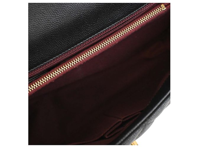 Borsa Chanel Coco Top Handle Medium in pelle caviar matelassé nera Nero - vista 10