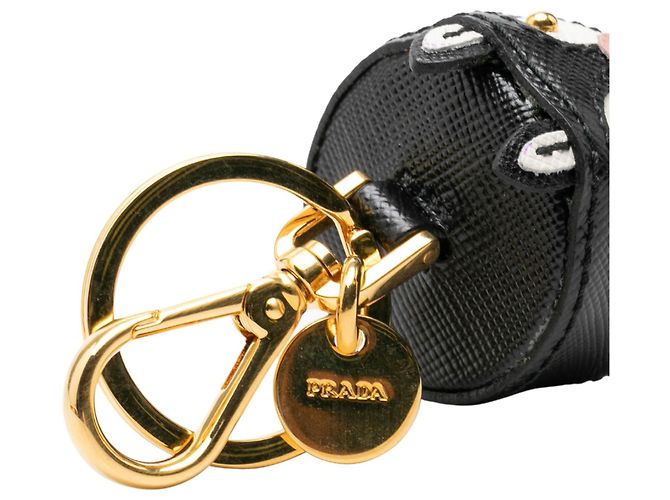 Prada Portachiavi e charm Robot Beaver in Saffiano nero - vista 3