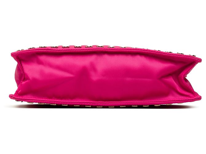 Borsa a tracolla Prada Pink Tessuto Studded Etiquette Rosa - vista 3