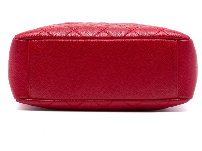Borsa Chanel Red Caviar Petite Shopping Tote Rosso - vista 3