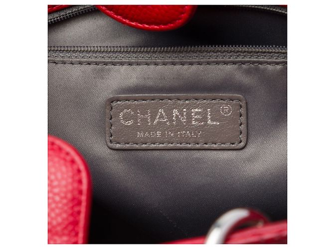 Borsa Chanel Red Caviar Petite Shopping Tote Rosso - vista 5