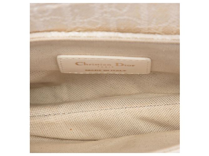 Borsa Saddle Dior Mini in tela ricamata Oblique bianca Bianco - vista 4