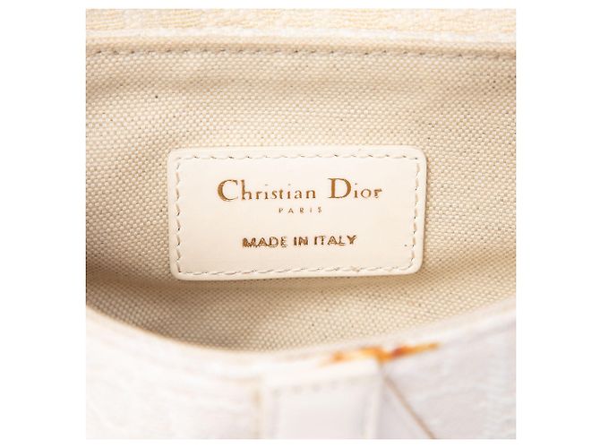 Borsa Saddle Dior Mini in tela ricamata Oblique bianca Bianco - vista 5