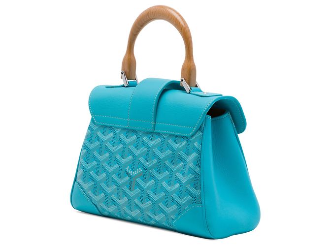 Goyard Blue Mini Goyardine Saigon Souple Blu chiaro - vista 2