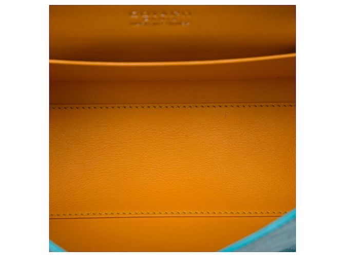 Goyard Blue Mini Goyardine Saigon Souple Blu chiaro - vista 4