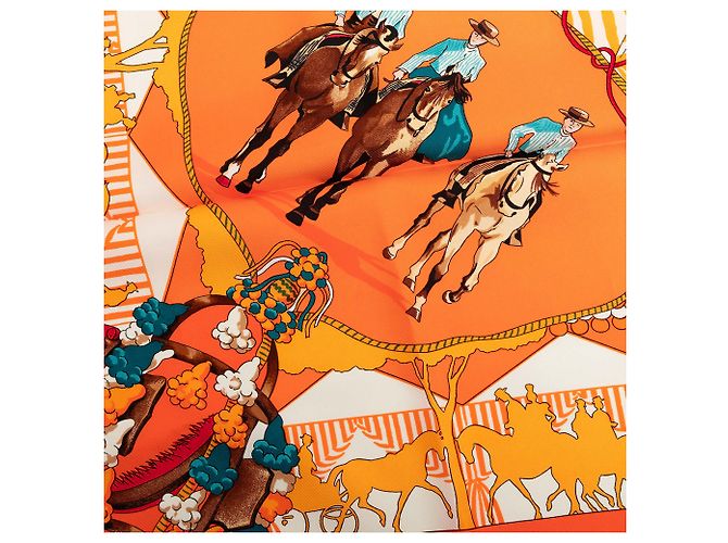 Hermès Orange Feria de Sevilla Seidentuch 90 - Ansicht 4