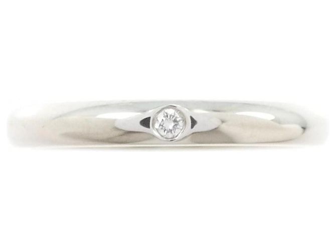 Tiffany & Co Anillo alianza apilable Tiffany Platinum 950 con diamante - vista 2