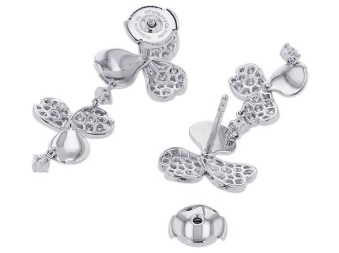 Tiffany & Co. Paper Flower Diamantohrringe Silber - Ansicht 3