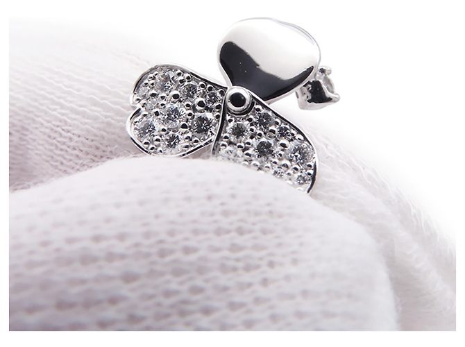 Tiffany & Co. Paper Flower Diamantohrringe Silber - Ansicht 6