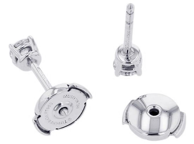 Tiffany & Co. Solitär-Diamantstecker Silber - Ansicht 3