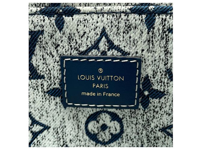 Borsa Tote Louis Vuitton Monogram Jacquard Denim OnTheGo MM Blu - vista 13