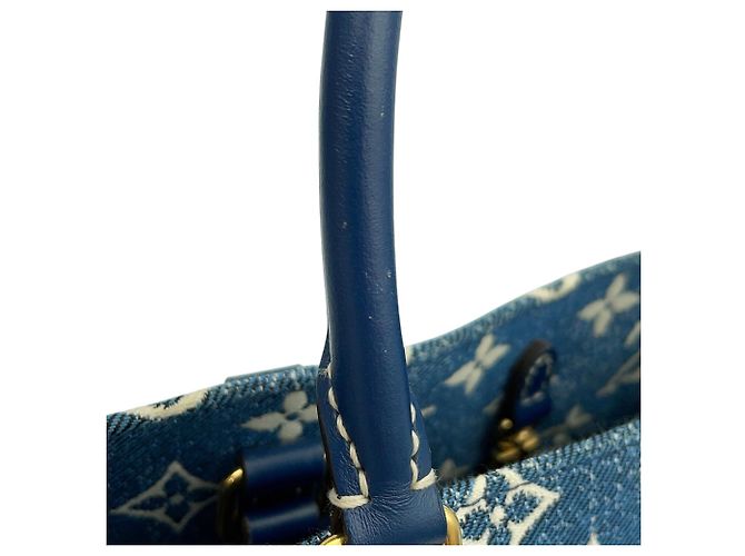 Borsa Tote Louis Vuitton Monogram Jacquard Denim OnTheGo MM Blu - vista 9