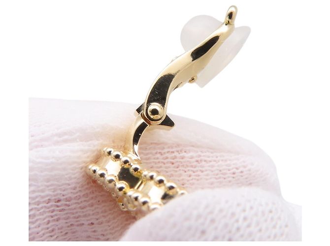 Orecchini Van Cleef & Arpels Alhambra Bianco Giallo - vista 5