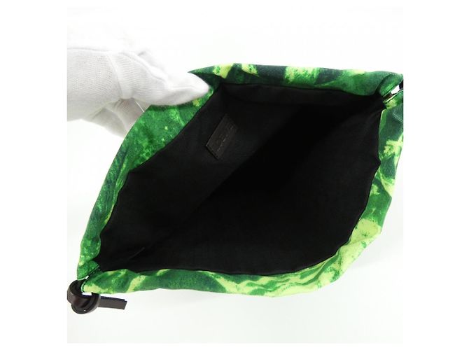 Loewe Handtaschen-Pouch aus grünem Canvas - Ansicht 4