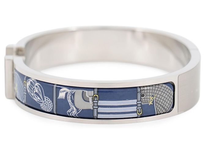 Hermès Bracciale con charm in smalto blu Hermes - vista 2