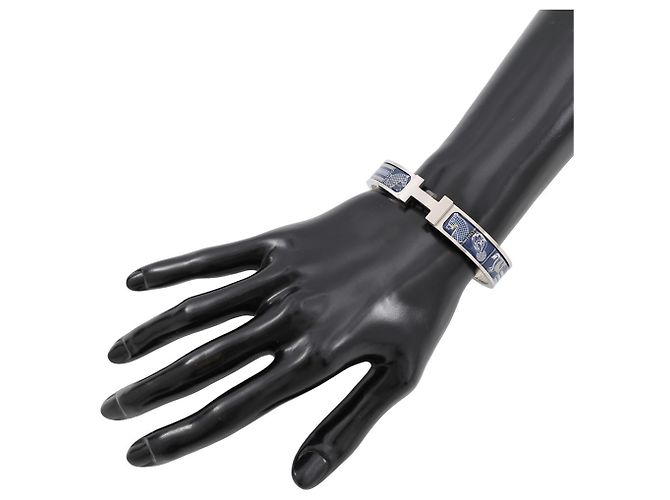 Hermès Bracciale con charm in smalto blu Hermes - vista 4