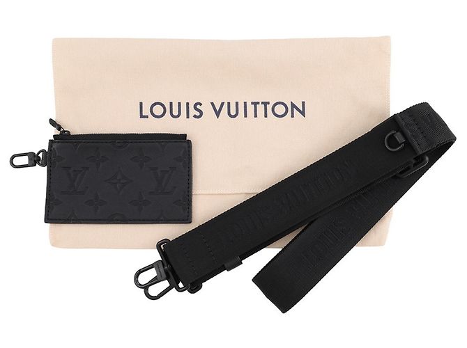 Portafoglio wearable Louis Vuitton Monogram Shadow Gaston Nero Monogramma - vista 18