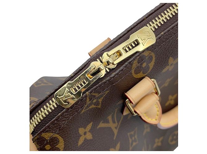 Borsa Louis Vuitton Monogram Speedy Bandoulière 25 Marrone - vista 13