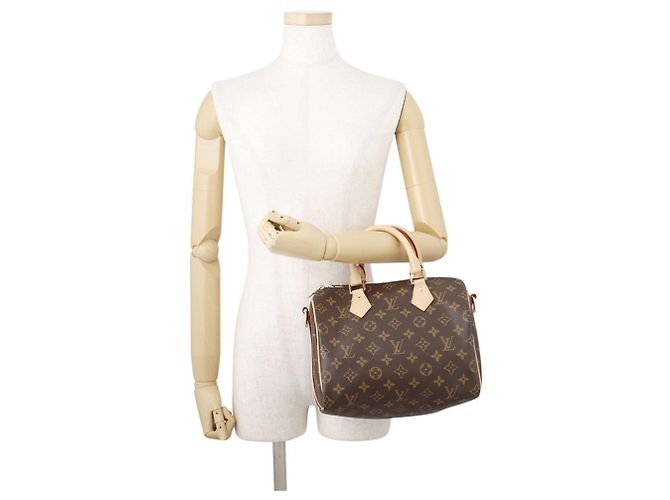 Borsa Louis Vuitton Monogram Speedy Bandoulière 25 Marrone - vista 4