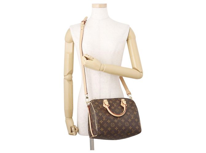Borsa Louis Vuitton Monogram Speedy Bandoulière 25 Marrone - vista 5
