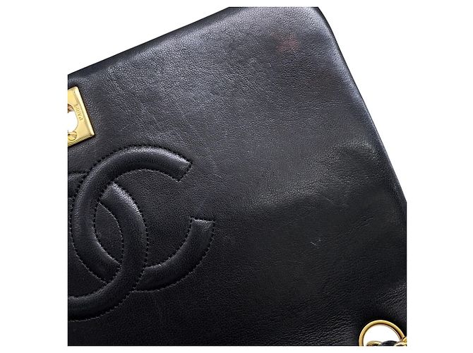 Borsa a tracolla Chanel in pelle nera con catena Nero - vista 9