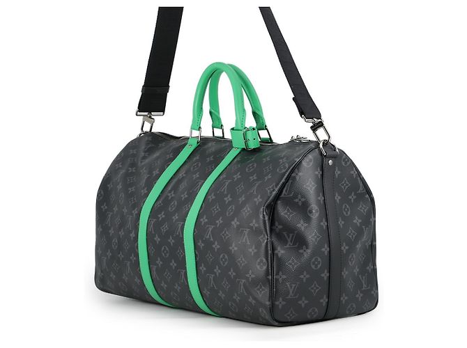Keepall Borsa Boston Louis Vuitton Monogram Eclipse Nero Monogramma - vista 2