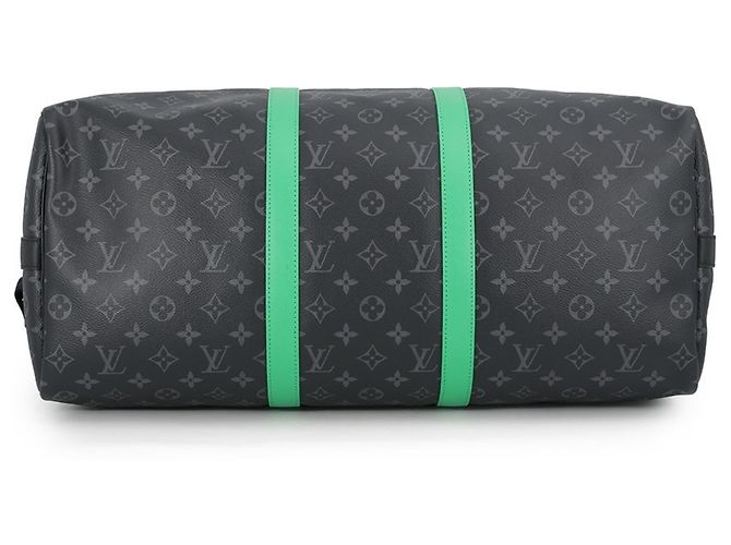 Keepall Borsa Boston Louis Vuitton Monogram Eclipse Nero Monogramma - vista 3