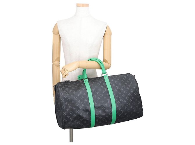 Keepall Borsa Boston Louis Vuitton Monogram Eclipse Nero Monogramma - vista 4