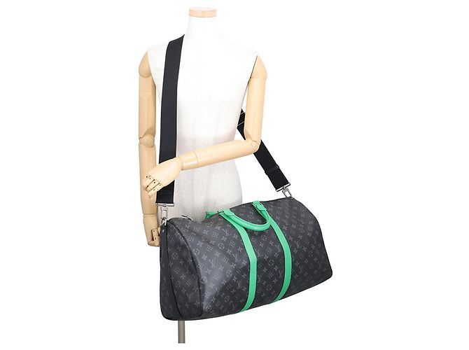 Keepall Borsa Boston Louis Vuitton Monogram Eclipse Nero Monogramma - vista 5