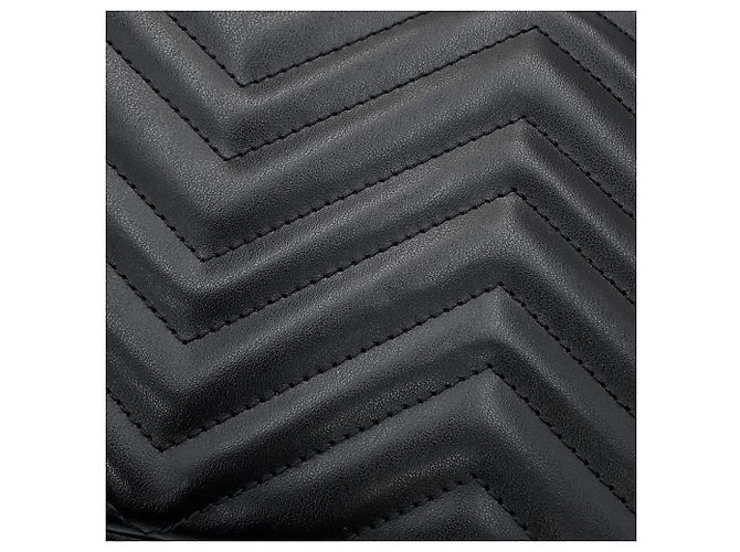 Sac à main petit en cuir matelassé Gucci GG Marmont Noir - vue 10