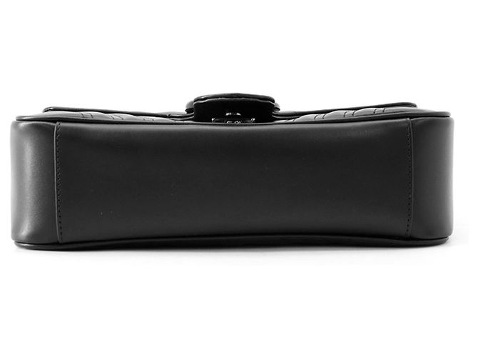 Sac à main petit en cuir matelassé Gucci GG Marmont Noir - vue 3