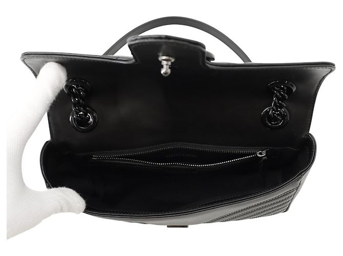 Sac à main petit en cuir matelassé Gucci GG Marmont Noir - vue 6