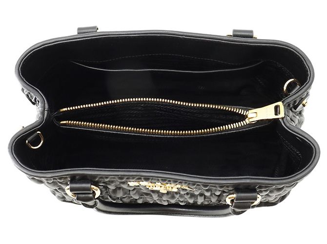 Borsa Prada in Nappa Gaufre raggruppata Nero - vista 6