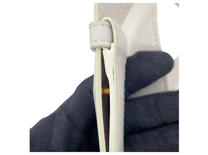 Borsa a tracolla Bottega Veneta Medium in nylon e pelle Bianco Giallo - vista 12