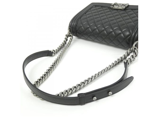 Le Boy Bolsa de Ombro Chanel Boy Line 67086 Preto - vista 8
