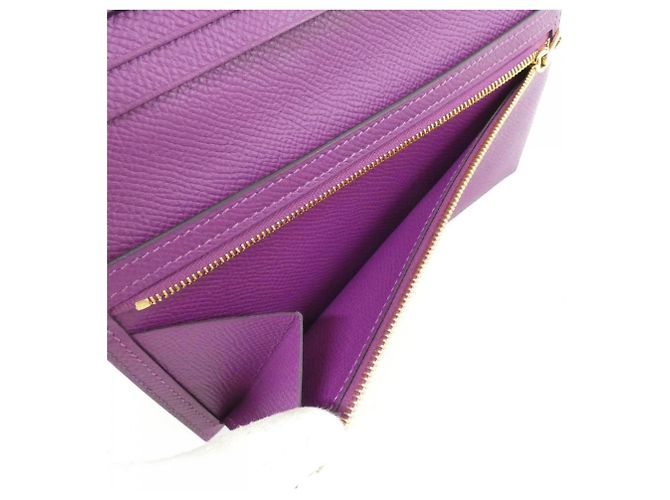 Hermès Cartera Hermes Bearn Soufflé Verso Púrpura - vista 10
