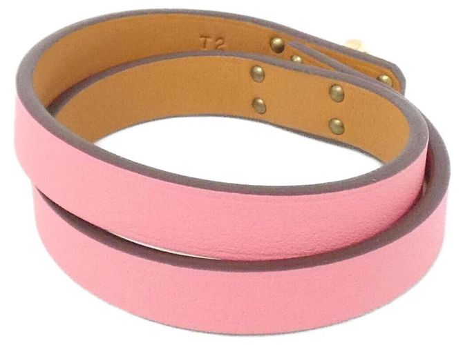 Hermès Bracciale charm Hermes Mini Kelly Double Tour Rosa - vista 2