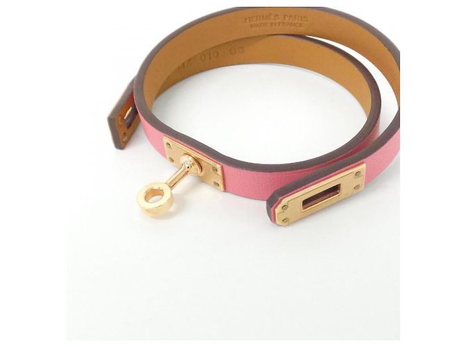 Hermès Bracciale charm Hermes Mini Kelly Double Tour Rosa - vista 4