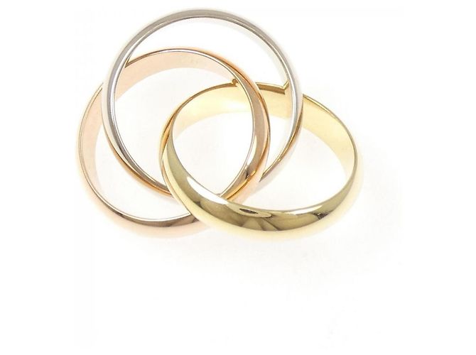 Anello Cartier Trinity in oro rosa bianco e giallo 18K - vista 3