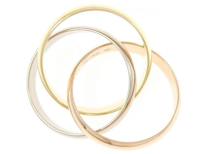 Anello Cartier Trinity in oro rosa bianco e giallo 18K - vista 3