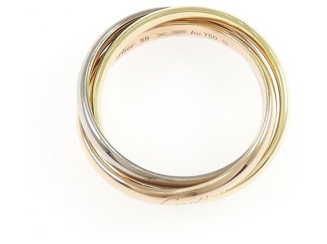Anello Cartier Trinity in oro rosa bianco e giallo 18K - vista 2