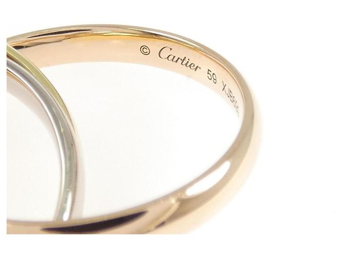 Anello Cartier Trinity in oro rosa bianco e giallo 18K - vista 4